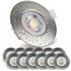 EMOS E EMOS Exclusive Faretti LED da Incasso per Cartongesso 5W / 370 Lumen | Faretti da Incasso Bagno IP44 | Set di 12 pezzi Spot LED 3000K Luce Bianco Caldo, Rotondi e Ultra Piatti in Argento