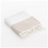 GAMUSI Fouta Pareo - Telo mare leggero, a righe larghe, 190 x 180 cm, colore: Beige