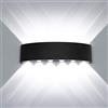 HAWEE Moderno Applique da Parete LED Lampada da Parete Impermeabile Alluminio Lampada da Muro Interno Esterno per Camera da Letto, Bagno, Portico, Corridoio, Scale, Soggiorno, 12W Bianco