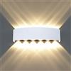 HAWEE Moderno Applique da Parete LED Lampada da Parete Impermeabile Alluminio Lampada da Muro Interno Esterno per Camera da Letto, Bagno, Portico, Corridoio, Scale, Soggiorno, 12W Bianco Caldo