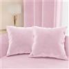 PETTI Artigiani Italiani - Cuscini Arredo in Velluto, Cuscino per Camera da Letto, Divano Salotto, Federa Cuscino, Rosa 2 Pezzi - 60x60 cm
