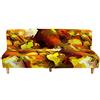 Surwin Graffiti Copridivano Senza Braccioli 2/3 Posti Elasticizzato, Antimacchia Fodera per Divano Letto Antiscivolo Pieghevole Clic Clac Rimovibile Copri Divano (Foglie d'oro,L: 190-230cm)