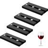 Dwitkul 4 Pezzi Porta Bicchieri da Vino Sospeso Supporto per Calici Vino Senza Foratura Portabicchieri Appendere Porta Calici Sottopensile per Bar Ristorante Cucina (Nero)