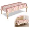 Meanju Tovaglia 18° Compleanno, 137x274cm, Tovaglia decorativa in Oro Rosa