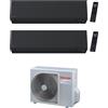 Toshiba SHORAI EDGE BLACK R32 Climatizzatore a parete dual split inverter Wi-Fi nero - unità esterna 5.2 kW unità interne 12000+9000 BTU