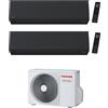 Toshiba SHORAI EDGE BLACK R32 Climatizzatore a parete dual split inverter Wi-Fi nero - unità esterna 4 kW unità interne 9000+9000 BTU