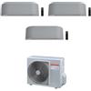 Toshiba HAORI R32 Climatizzatore a parete trial split inverter Wi-Fi light grey - unità esterna 5.2 kW unità interne 10000+10000+10000 BTU