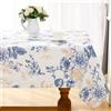 NONE Tovaglia impermeabile rettangolare floreale blu vintage Decorazioni per feste Tovaglia riutilizzabile per cucina da fattoria Decorazioni per matrimoni