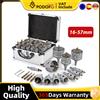 podofo Kit sega a tazza in acciaio legato da 16 pezzi Kit sega a tazza in metallo duro per metallo 5/8 ''-2-1/4'' Set di punte in metallo duro con Set di frese per fori pilota