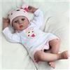 Reborn Baby Baby Bambole Reborn 18 Pollici 48 Cm Morbido Silicone Vinile, Bambola Realistica Per Bambine, Vestita Con Tutina Rosa, Con Accessori Bambole Reborn Doll Neonato, Fatto A Mano Reborn Femmina