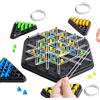 Shenrongtong Gioco di scacchi geometrici, set di giochi di scacchi con triangolo a catena, gioco di strategia rompicapo, gioco da tavolo con elastico Triggle per 2-4 giocatori