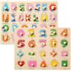 Nenitus Giocattolo Montessori 1 2 3 anni, Set 2 Puzzle Montessori numeri e alfabeto in legno, giocattolo educativo, regalo bambini piccoli e neonati.