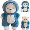 HBSFBH Orsacchiotto Peluche, 30CM Orsacchiotto di Peluche con Costume da Squalo, Adorabile Orsetto di Peluche, Teddy peluche, Orsacchiotto in Morbida Pelliccia, per Compleanno, Natale, San Valentino