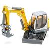 Siku 3559, Wacker Neuson ET 65 Kettenbagger, 1:50, Metall/Kunststoff, Gelb, Bewegliches Maschinenhaus und drehbare Ketten, Beweglicher Baggerarm
