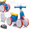 Itslife Bicicletta Senza Pedali Elettrica con Macchina per Bolle per Bambini e Bambine di 1-4 Anni, 4 in 1 Giocattoli per Bambini con Musica, Luci LED, Regalo per Compleanno, Natale, Rosso-blu