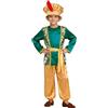 Generisch Costume Principe Arabo Cosplay per Bambini, Costumi di Carnevale, Maghi, Re, Include Cappello, Top, Pantaloni Elasticizzati e Cintura, Set 4 Pezzi, Aladdin per Feste a Tema, Carnevale, O
