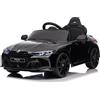 FINOOS Macchina Elettrica per Bambini B.M.W M4 12v Full Optional con Sedile in Pelle - Auto Elettrica per Bambini con Telecomando (Nero)