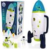 Science Kidz Space Rocket Set - Giocattoli spaziali per bambini di età 3, 4, 5 anni, astronave da 42 cm con luci e suoni, 2 astronauti, auto Rover e batterie incluse, razzi giocattoli per bambini