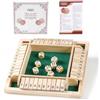 Flero Shut The Box - Gioco a dadi per 4 giocatori - Gioco di tattica e calcolo (Verde) - Gioco da tavolo, giocattolo educativo, gioco didattico per bambini e adulti - 8 dadi