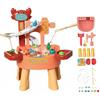 Faticenic Tavolo acquatico per bambini, 35x45x49 cm Set da gioco sensoriale con attività acquatica e sabbia con ricircolo corsa e set di giocattoli da pesca, Giochi estivi all'aperto per bambini da 1 a 3 anni