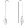 Candyfancy Orecchini minimalisti in argento Sterling 925 placcato in oro rosa per le donne Mini diamante triangolo cerchio goccia infila nappa orecchini a catena lunga, Argento sterling