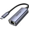 Unitek Adattatore ethernet Unitek Usb-C/RJ45 1GBPS 100W Argento [U1323A]