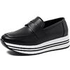 QUEEN HELENA Francesine Mocassini con Zeppa Casual Alti Senza Lacci Plateau Comodi Loafer Platform Donna X27-100 (X29-39 Nero, 37)