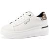 QUEEN HELENA Sneakers in Pelle Platform Scarpe da Ginnastica Casual Donna QH8003 (Bianco e Nero, Sistema Taglie Calzature EU, Adulto, Donna, Numero, Media, 41)
