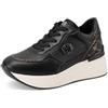 QUEEN HELENA Sneakers Alte Scarpe da Ginnastica con Zeppa Comode Donna X31-20 (X33-26 Nero, Sistema Taglie Calzature EU, Adulto, Donna, Numero, Media, 38)