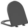 YEAUPE PRO Tavoletta WC Universale D Forma, Sedile WC Con Chiusura Ammortizzata e Funzione di Sgancio Rapido, Grigio, 44,6 x 36,1 x 5 cm, incluso modello di installazione