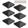 Homeponnew Confezione da 6 coperture in plastica PP nera satinata, per pali in legno da 8,9 x 8,9 cm, resistenti alle intemperie e ai raggi UV, con 12 viti per una facile installazione