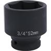 Sunkoo Chiave a bussola esagonale da 52 mm, avvitatore a percussione da 3/4, in acciaio al cromo molibdeno, per cambio ruota e officina