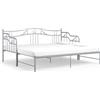 vidaXL Divano letto allungabile in metallo grigio 90x200 cm