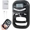 Thalire Dinamometro Digitale per Afferrare, 396 lbs/180 kg, Dinamometrica Manuale con Display LCD, Dinamometro Addestramento Afferrare Nero, con Cavo di Ricarica USB, con 19 Gruppi di Registrazione