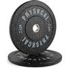 PhysKcal Disco Bumper Olimpici Crumb Rubber Plates da Ø50 mm Riciclato, Piastra In Gomma, Dischi Per Bilanciere Olimpico Home Gym da 1 x 15 kg