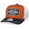 Mitchell & Ness Logo Patch Sporting Trucker Berretto da baseball Snapback, arancione/blu, Taglia unica