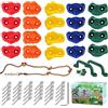 CIOXSOIO 20 Pezzi Prese Arrampicata per Bambini, Prese D'arrampicata per Pareti con 2 Maniglie e 270cm Corda Annodata, Kit Supporti per Parete Rocciosa per Interni ed Esterni, Rock Climbing Holds