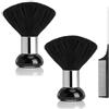 TLDBATICE 2 Pezzi Spazzola Collo Parrucchiere, Spazzola Capelli Professionale Pennello Collo Barbiere, Spazzola Morbida Alta Densità Per Taglio Capelli Rasatura Pulizia Salone Nero