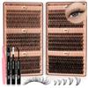 Higu clace Kit Ciglia Finte Ciuffetti 30D+40D+50D+60D+80D+100D Cluster Lashes, 600 PCS Ciglia Finte Naturali 10-18mm DIY Extension Ciglia Fai da te Cluster Lashes con Bond and Seal(30D-100D)