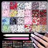 Tastetreasure Kit di 4000 ciondoli e gemme per nail art, set di strass 3D Kawaii con fiocchi, frutta, stelle e fiori, gemme professionali con penna a cera e pinzette, accessori misti per unghie