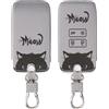 kwmobile Coprichiave Compatibile con Renault con 4 tasti Smart Key (solo Keyless Go) - Cover Chiave - Guscio Protettivo Copri Telecomando Auto Similpelle - Gatto Nero