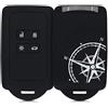 kwmobile Custodia Compatibile con Renault con 4 tasti Smart Key (solo Keyless Go) - Cover Chiavi Auto Protezione Copri Telecomando - Copri Chiave Silicone Bussola vintage