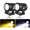 RRKBDQEL Fanale Proiezione Moto Faretti Ausiliari A Led Lampada Per Fari A Led Per Moto Accessorio Per Scooter Lampada A Luci A Led(2 pieces Yellow No Switch)