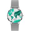 Woodstock Zambon Orologio Unisex Sea Water Impermeabile - Quadrante Bianco e Verde Acqua, Cassa in Acciaio Inossidabile e Cinturino Regolabile