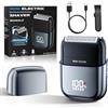 Buudala Rasoio Elettrico Barba con Display LED, IPX7 Impermeabile Rasoio Barba Uomo Wet & Dry, Shaver Barba Durata della Batteria 180 Minuti, Leggero e Silenzioso, Rasoio Uomo per Barba, Viso e Viaggi