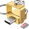 BORLTER CLAMP Lettore di Schede micro SD/TF, Lettore di Schede USB C, Adattatore USB C a micro SD Lettore di Schede di Memoria, Compatibile con MacBook, Telefoni Galaxy Android e Altro Ancora (Oro)