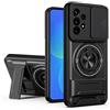 HAONANDE custodia per Samsung Galaxy A53 5G 2022 con ring stand magnetico, cover militare antiurto con protezione fotocamera scorrevole compatible with MagSafe ricarica wireless Nero