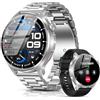 SLOKSFil Smartwatch Uomo con Chiamate Bluetooth, 1.52 HD Orologio Intelligente Fitness, con 1000 mAh 24/7 Cardiofrequenzimetro SpO2 Sonno 110+ Sport Impermeabile IP68, per Android iOS (Acc. Argent)