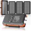 Kepswin Caricatore solare Power Bank 49800 mAh con 4 cavi integrati e 3 pannelli pieghevoli, PD22.5 W caricabatterie portatile veloce, batteria esterna con USB-C/uscita e torcia per campeggio