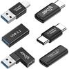 Herfair Adattatore da USB C a USB, kit adattatore da USB A a USB C, convertitore da tipo C a USB, adattatori USB C compatibili con laptop, telefoni, tablet, power bank, caricabatterie da auto, strisce